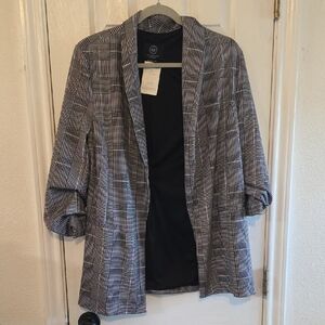 Boom Boom Jeans Black and Gray Checkered Blazer